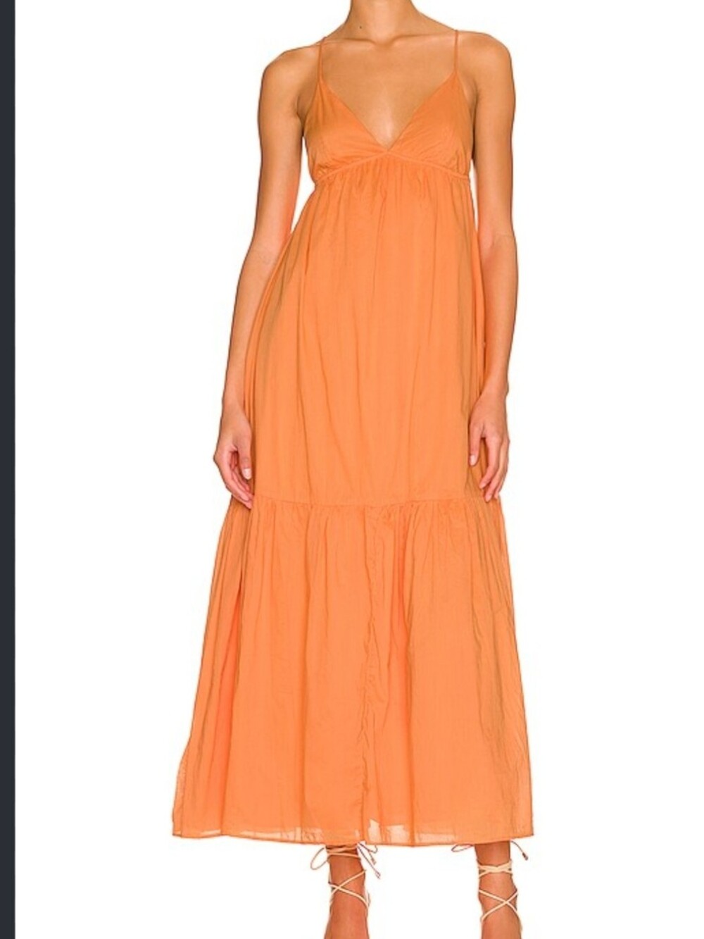 Faithfull The Brand Wilonna Babydoll Midi Dress Size XS P New Coastal Bohemian